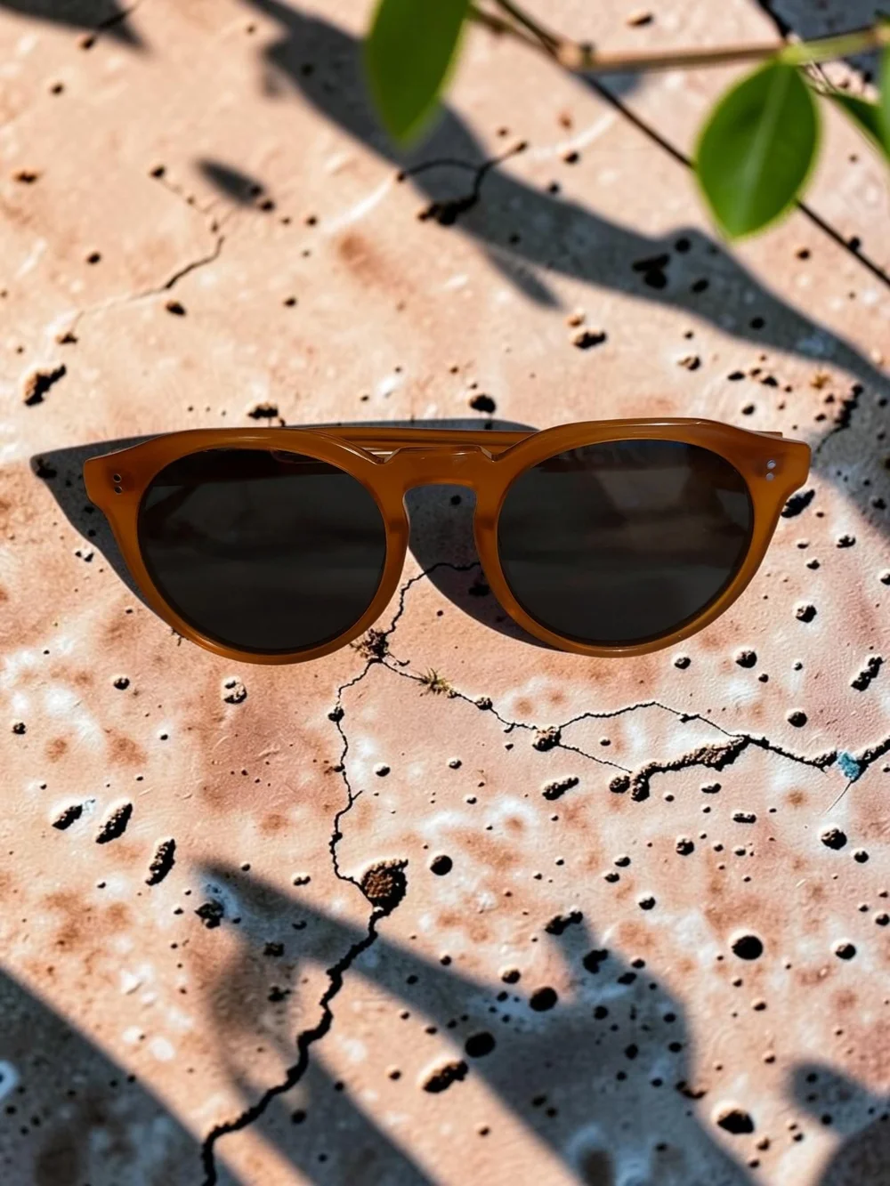 Quince Tahiti Polarized Acetate Sunglasses Honey with Green Lens NIB
